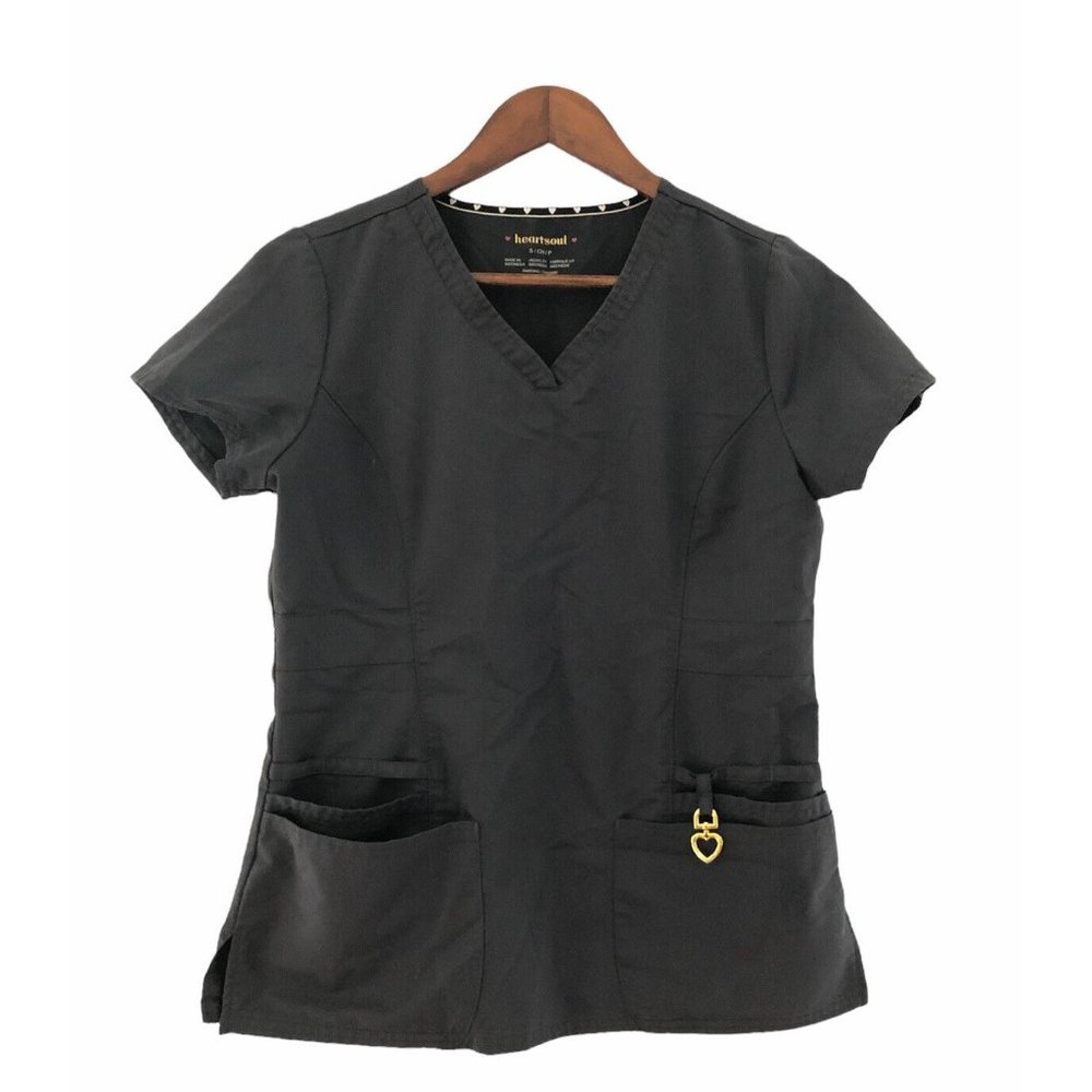 Heartsoul Scrub Top Gray Size small